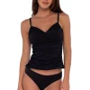 Sunsets Black Seagrass Texture Simone Tankini Top< Wire-Free | Tankinis