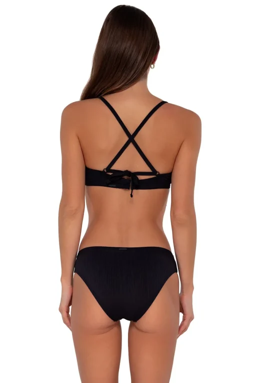 Sunsets Black Seagrass Texture Collins Hipster Bottom< Low-Rise | Bikini Bottoms