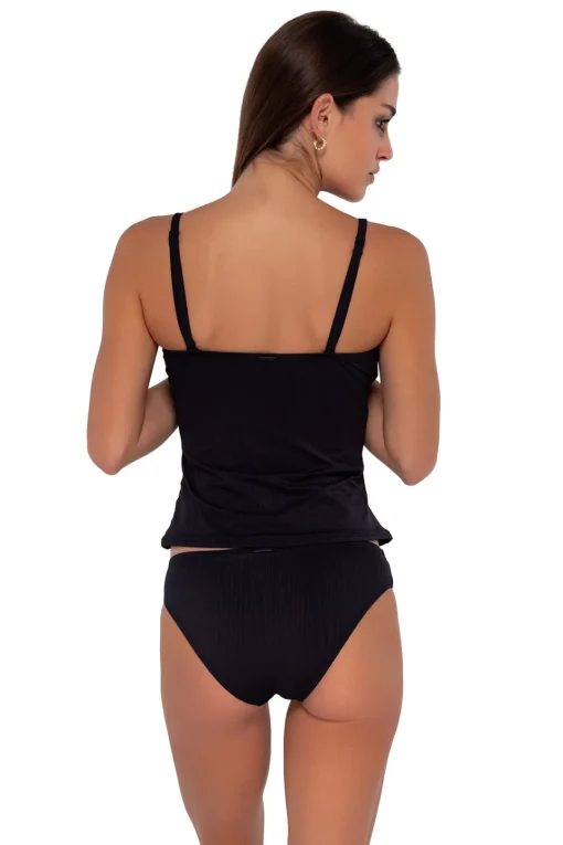 Sunsets Black Seagrass Texture Simone Tankini Top< Wire-Free | Tankinis