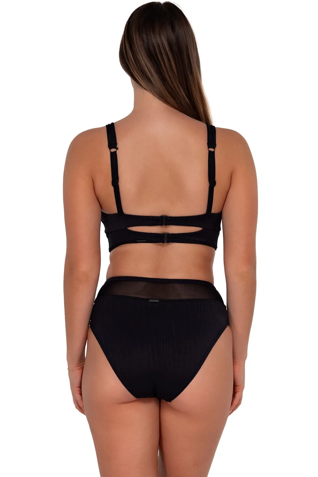 Sunsets Black Seagrass Texture Danica Top< Plus Size | Underwire