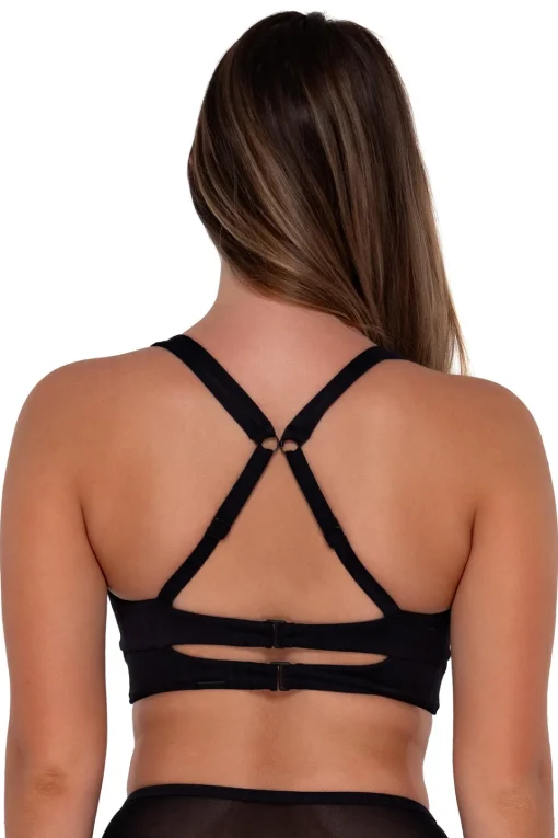 Sunsets Black Seagrass Texture Danica Top< Plus Size | Underwire