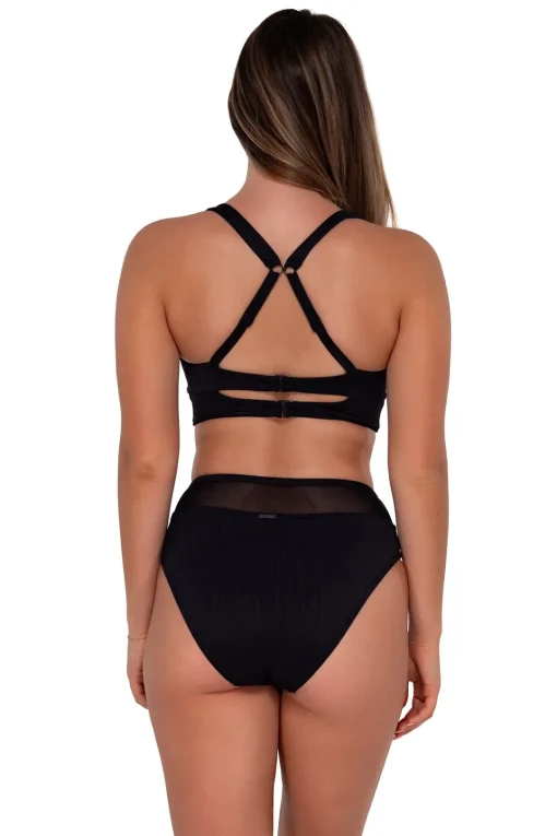 Sunsets Black Seagrass Texture Danica Top< Plus Size | Underwire