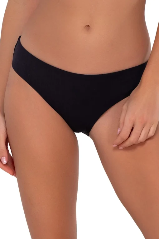 Sunsets Black Seagrass Texture Collins Hipster Bottom< Low-Rise | Bikini Bottoms