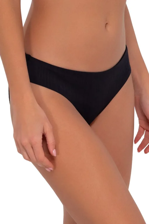Sunsets Black Seagrass Texture Collins Hipster Bottom< Low-Rise | Bikini Bottoms