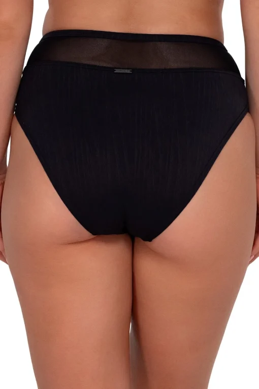 Sunsets Black Seagrass Texture Annie High Waist Bottom< Plus Size | High-Waist