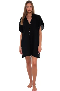Sunsets Black Shore Thing Tunic< Cover-Ups