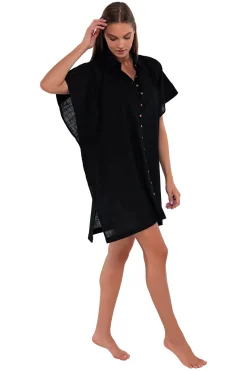 Sunsets Black Shore Thing Tunic< Cover-Ups