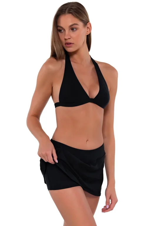 Sunsets Black Sporty Swim Skirt< Swim Skirts