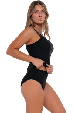 Sunsets Black Taylor Tankini Top< Plus Size | Underwire
