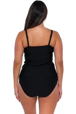 Sunsets Black Taylor Tankini Top< Plus Size | Underwire