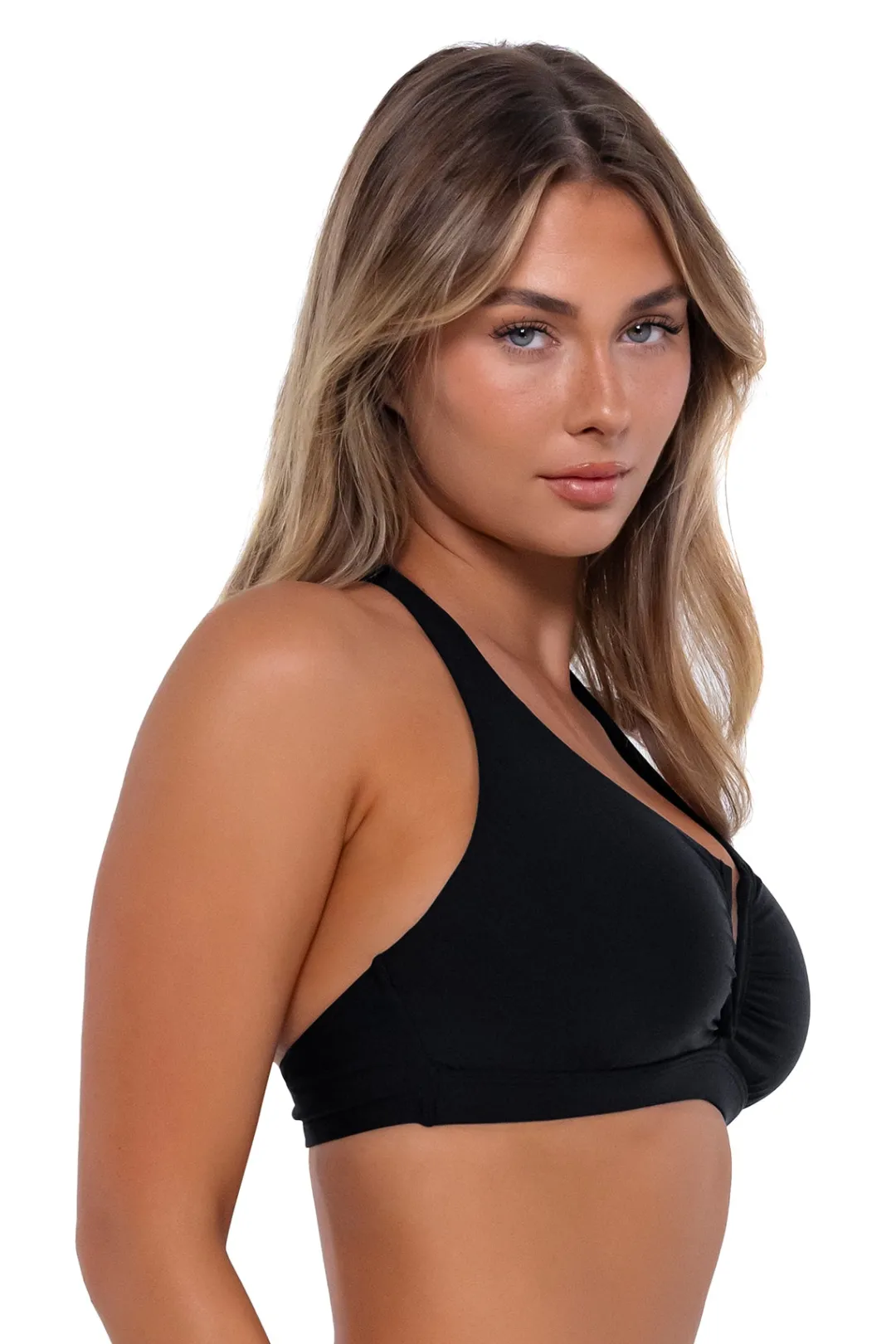 Sunsets Black Vienna V-Wire Top< Plus Size | Underwire