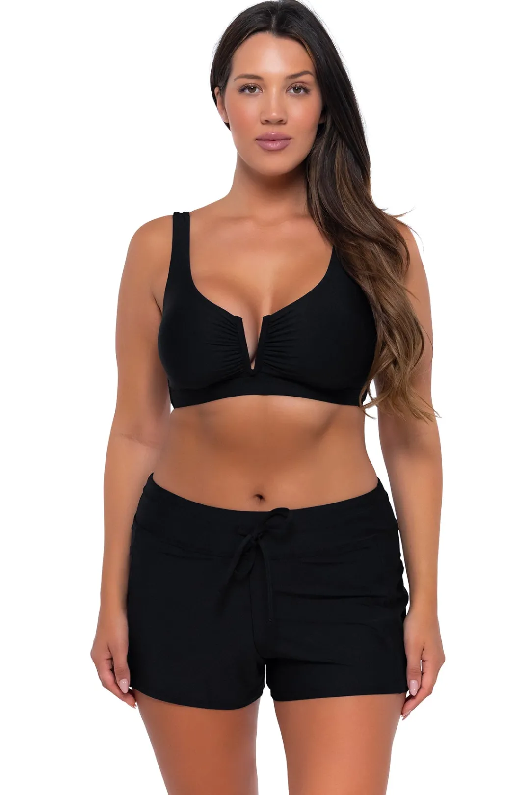 Sunsets Black Vienna V-Wire Top< Plus Size | Underwire