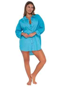 Sunsets Blue Bliss Delilah Shirt< Cover-Ups