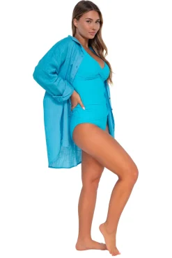 Sunsets Blue Bliss Delilah Shirt< Cover-Ups