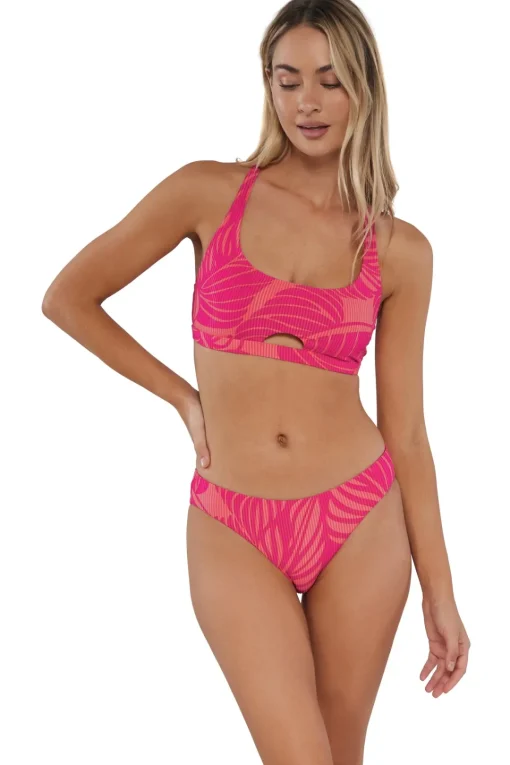 Sunsets Blushing Palms Sandbar Rib Brandi Bralette Top< Wire-Free | Bikini Tops