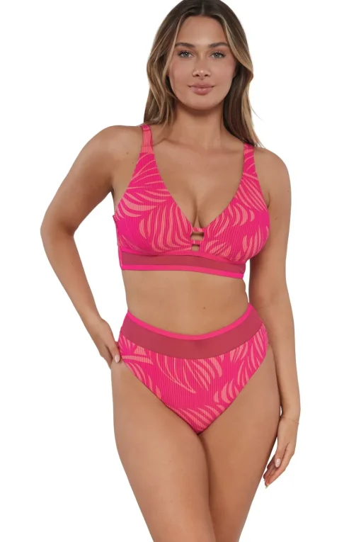 Sunsets Blushing Palms Sandbar Rib Danica Top< Plus Size | Underwire
