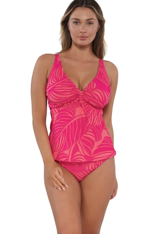 Sunsets Blushing Palms Sandbar Rib Forever Tankini Top< Underwire | Tankinis