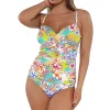 Sunsets Botanical Bliss Sandbar Rib Serena Tankini Top< Plus Size | Underwire