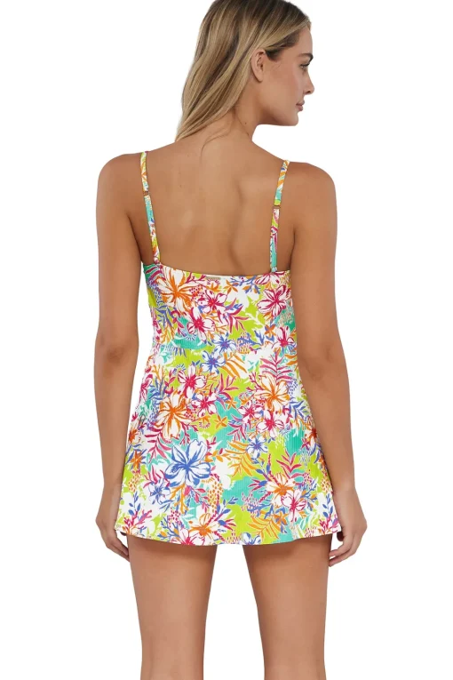 Sunsets Botanical Bliss Sandbar Rib Naomi Swim Dress One Piece< Swim Dress