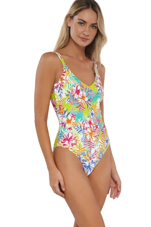 Sunsets Botanical Bliss Sandbar Rib Veronica One Piece< Classic