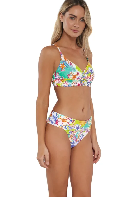 Sunsets Botanical Bliss Sandbar Rib Lyla Bralette Top< Wire-Free