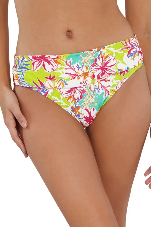 Sunsets Botanical Bliss Sandbar Rib Unforgettable Bottom< Plus Size | Bikini Bottoms