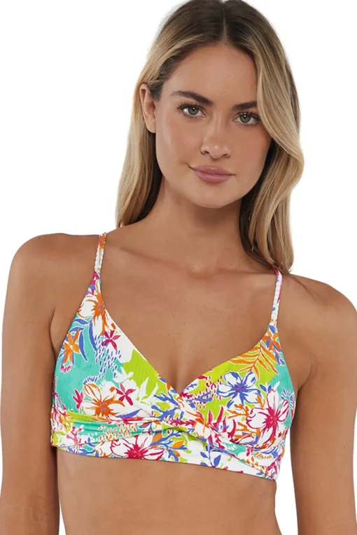 Sunsets Botanical Bliss Sandbar Rib Lyla Bralette Top< Wire-Free