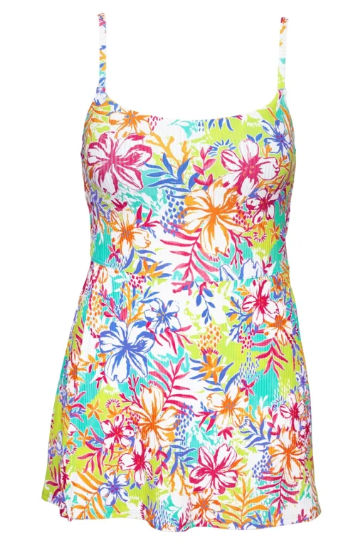 Sunsets Botanical Bliss Sandbar Rib Naomi Swim Dress One Piece< Swim Dress