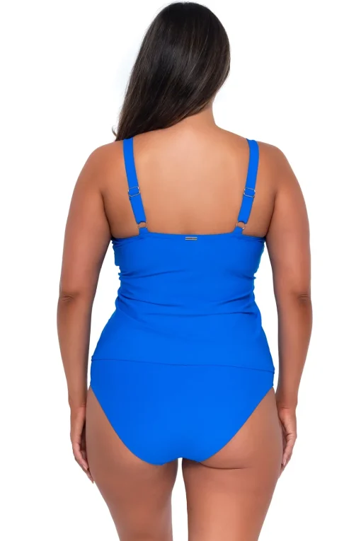 Sunsets Electric Blue Forever Tankini Top< Plus Size | Underwire
