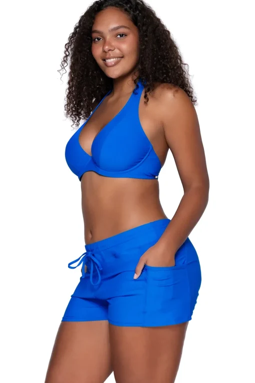 Sunsets Electric Blue Muse Halter Top< Plus Size | Bra-Sized
