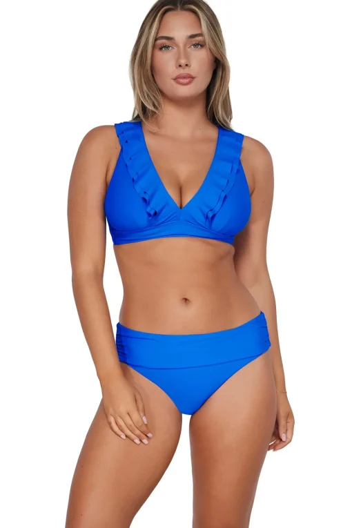 Sunsets Electric Blue Willa Wireless Top< Plus Size | Wire-Free