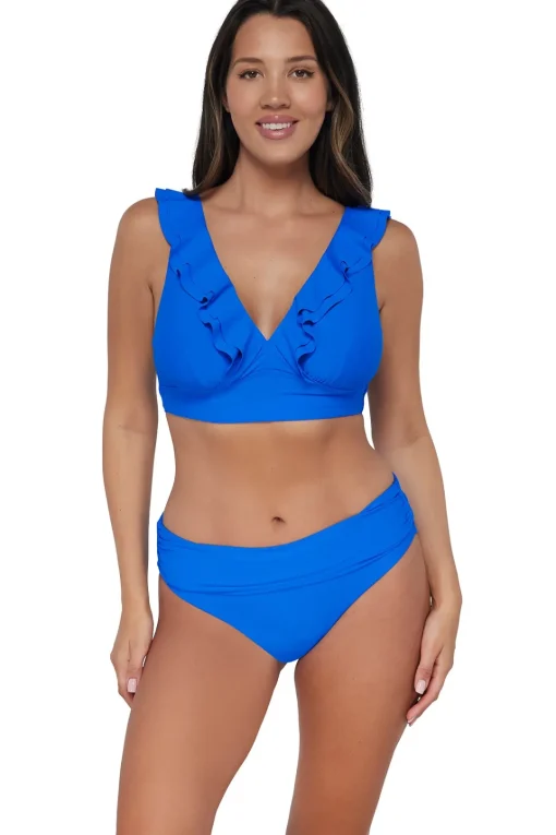 Sunsets Electric Blue Willa Wireless Top< Plus Size | Wire-Free