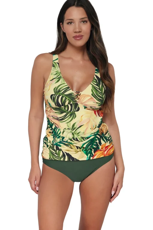 Sunsets Escape Amber Oasis Emerson Tankini Top< Plus Size | Underwire