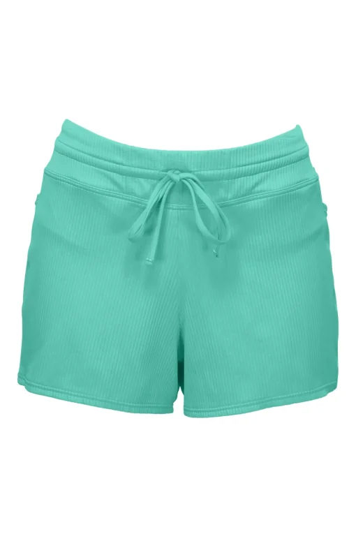 Sunsets Escape Aqua Mist Sandbar Rib Laguna Swim Short< Plus Size
