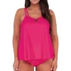 Sunsets Escape Begonia Sandbar Rib Sadie Tankini Top< Plus Size | Wire-Free