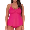 Sunsets Escape Begonia Sandbar Rib Tori Tankini Top< Plus Size | Tankinis