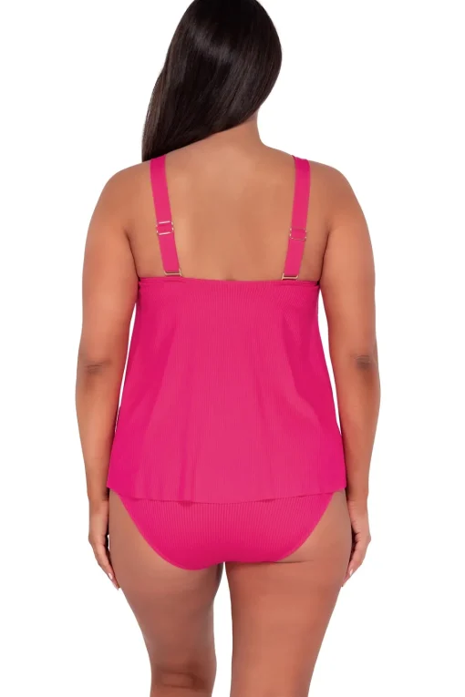 Sunsets Escape Begonia Sandbar Rib Sadie Tankini Top< Plus Size | Wire-Free