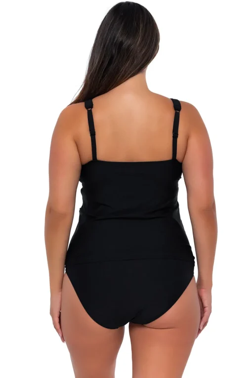 Sunsets Escape Black Emerson Tankini Top< Plus Size | Underwire