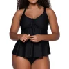 Sunsets Escape Black Marin Tankini Top< Plus Size | Underwire