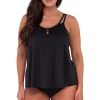 Sunsets Escape Black Seagrass Texture Sadie Tankini Top< Plus Size | Wire-Free