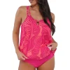 Sunsets Escape Blushing Palms Sandbar Rib Sadie Tankini Top< Plus Size | Wire-Free