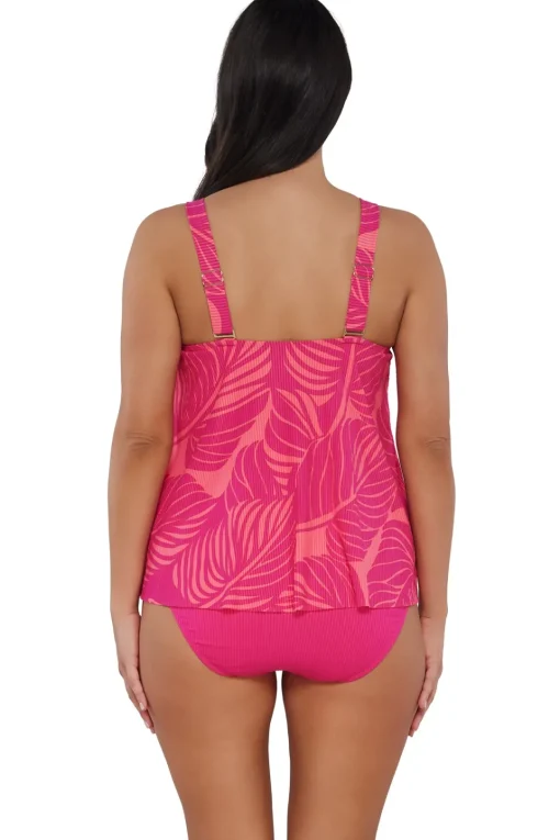 Sunsets Escape Blushing Palms Sandbar Rib Sadie Tankini Top< Plus Size | Wire-Free