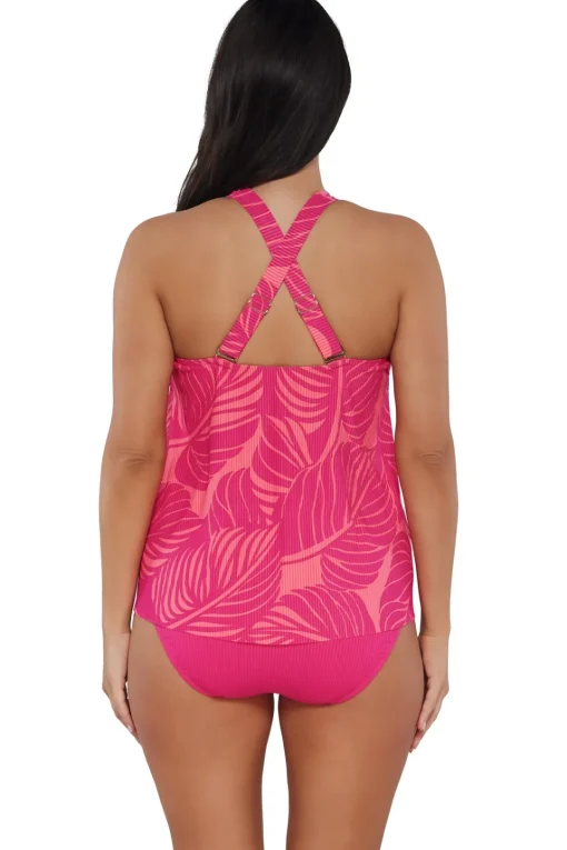 Sunsets Escape Blushing Palms Sandbar Rib Sadie Tankini Top< Plus Size | Wire-Free