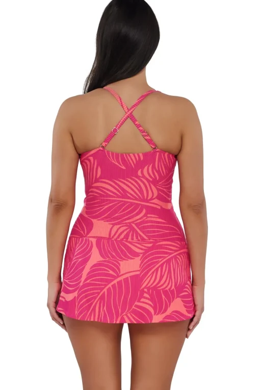 Sunsets Escape Blushing Palms Sandbar Rib Sienna Swim Dress< Swim Dress