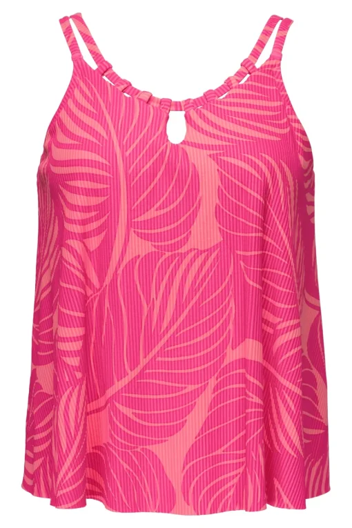 Sunsets Escape Blushing Palms Sandbar Rib Sadie Tankini Top< Plus Size | Wire-Free