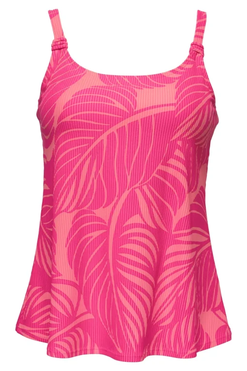 Sunsets Escape Blushing Palms Sandbar Rib Jenna Tankini Top< Tankinis