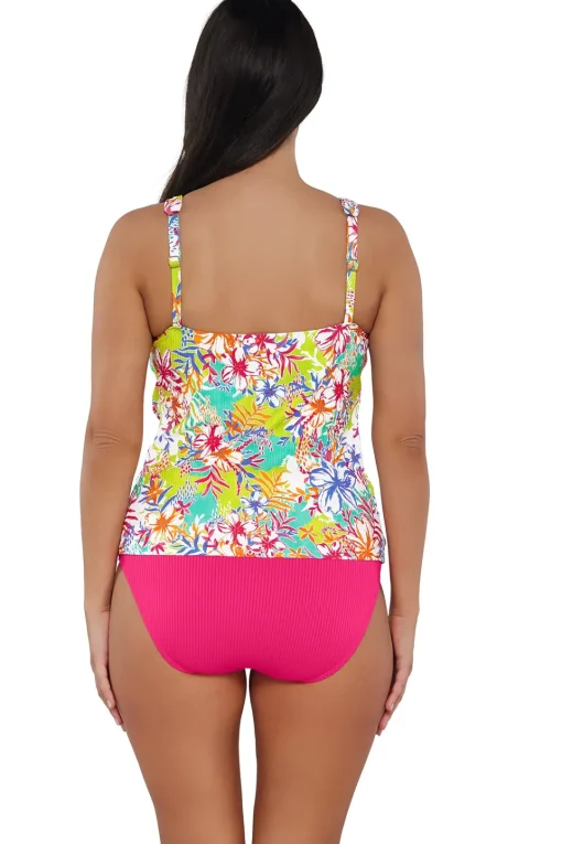 Sunsets Escape Botanical Bliss Sandbar Rib Emerson Tankini Top< Plus Size | Underwire