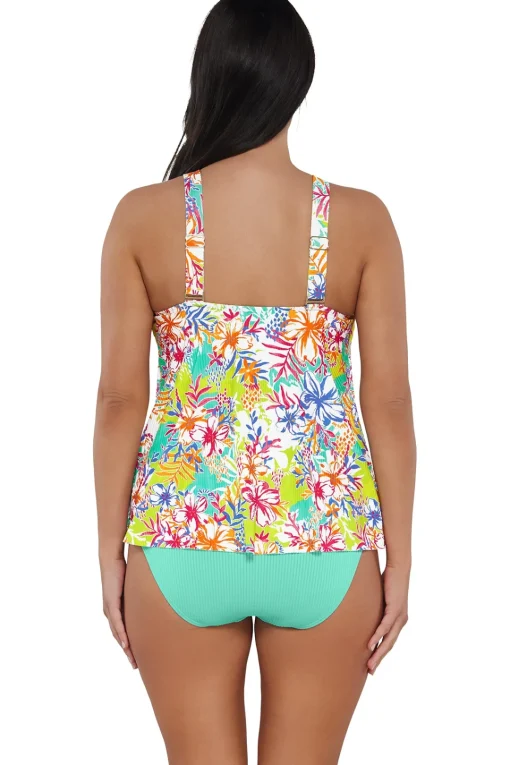 Sunsets Escape Botanical Bliss Sandbar Rib Sadie Tankini Top< Plus Size | Wire-Free
