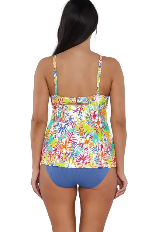 Sunsets Escape Botanical Bliss Sandbar Rib Tori Tankini Top< Plus Size | Wire-Free
