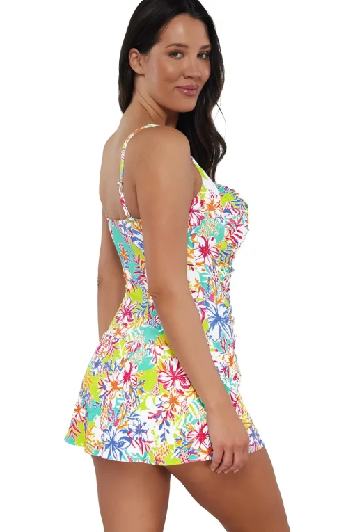 Sunsets Escape Botanical Bliss Sandbar Rib Sienna Swim Dress< Swim Dress